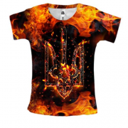 Жіноча 3D футболка з Тризубом у вогні