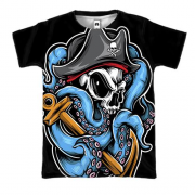 3D футболка с осьминогом пиратом и якорем