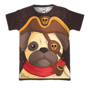 3D футболка з мопсом піратом