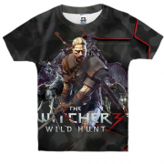 Детская 3D футболка "Witcher: Wild Hunt" черный комуфляж