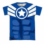 3D футболка "Костюм Капітана Америки" синій