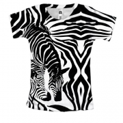 Женская 3D футболка "Абстракция из зебр"