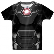 Детская 3D футболка "Костюм Железного человека" чёрный