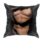 3D подушка "Накачений торс" чорна