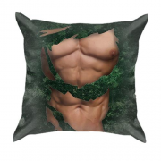 3D подушка "Накачений торс" зелена