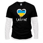 Лонгслів Комбі з надписью "Україна" і сердечком