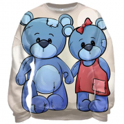 3D світшот з парою синіх ведмедиків