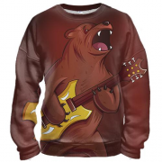 3D свитшот с медведем гитаристом