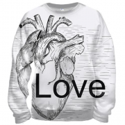 3D свитшот Love heart