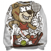 3D свитшот с медведем теннисистом
