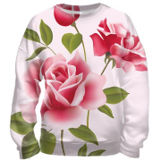 3D світшот з рожевими трояндами