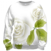 3D свитшот с белыми розами
