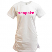 Подовжена футболка з надписью "Senpai"