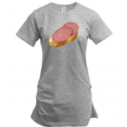 Подовжена футболка з бутербродом і ковбасою