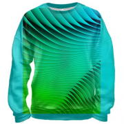 3D світшот зелені хвилі