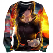 3D свитшот Anime girl sunset