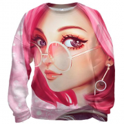 3D свитшот Pink anime girl