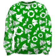 3D світшот Christmas green pattern
