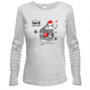 Лонгслив с надписью "Have a sweet christmas"