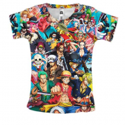 Женская 3D футболка One Piece - герои