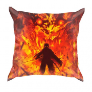3D подушка Ренгоку Кеджуро в полум'ї - Клинок, що розсікає демонів