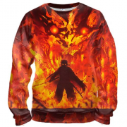 3D свитшот Ренгоку Кеджуро в пламени - Клинок, рассекающий демонов