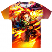Детская 3D футболка Танджиро Камадо, Танец бога огня