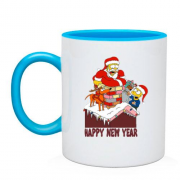 Чашка с надписью "Happy new year" и Симпсонами