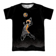 3D футболка Хіната, силует - Волейбол!