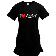 Подовжена футболка Я люблю рибалку