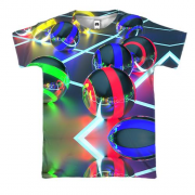3D футболка с объемными разноцветными шариками