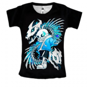 Женская 3D футболка Санс и дракон - Undertale