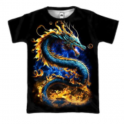 3D футболка з жовто-синім драконом
