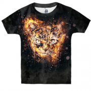 Детская 3D футболка с огненным тигренком