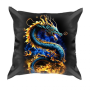 3D подушка з жовто-синім драконом