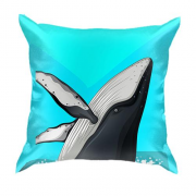 3D подушка с плывущим китом