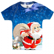 Дитяча 3D футболка з новорічним Сантою