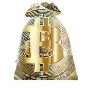 Подарочный мешочек с золотым Bitcoin