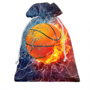Подарочный мешочек с баскетбольным мячом в огне и воде