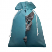 Подарочный мешочек с выглядывающим котом