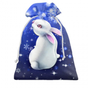 Подарочный мешочек Кролик в снежинках