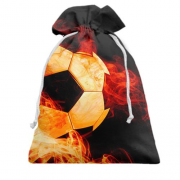 Подарочный мешочек с футбольным мячом в огне