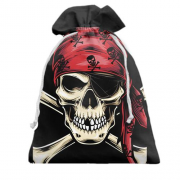 Подарочный мешочек с пиратским черепом в бандане