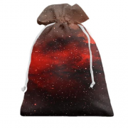 Подарочный мешочек с красным космосом