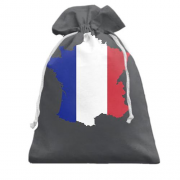 Подарочный мешочек с контурным флагом Франции