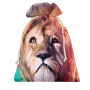Подарочный мешочек со львом в радужном дыме