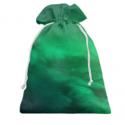 Подарочный мешочек с зеленым космосом