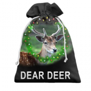 Подарочный мешочек с новогодним оленем "Dear Deer"