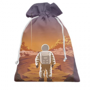 Подарочный мешочек с иллюстрацией космонавта