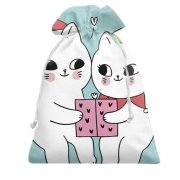 Подарочный мешочек с котами в шапочках